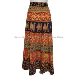 Cotton Wrap Skirt, Maxi Skirt, Colorful Wrapskirt-  ONE SIZE- NEW!